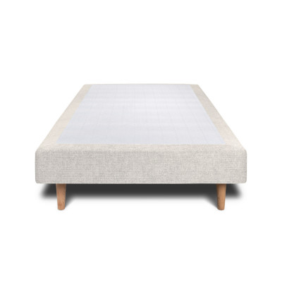 Sommier Tapissier 80x200 cm - H29 cm - Toile nattée - Beige clair