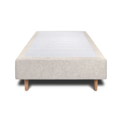 Sommier Tapissier 80x200 cm - H35 cm - Toile nattée - Beige clair