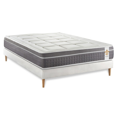 Ensemble Matelas Sommier 180x200 cm - Sommier Blanc (en kit) - Trente