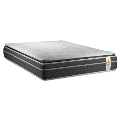 Pack lit complet 180x200 cm - Matelas + 2 Sommiers Gris + 2 oreillers + Couette - Trente PLUS