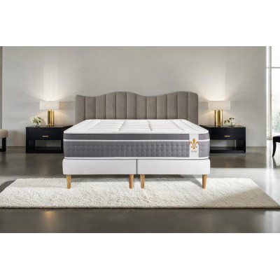 Ensemble Matelas Sommier 180x200 cm - 2 Sommiers Blanc - Trente
