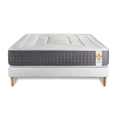 Ensemble Matelas Sommier 180x200 cm - Sommier Blanc (en kit) - Vingt-Six