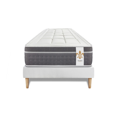 Ensemble Matelas Sommier 90x200 cm - Sommier Blanc (en kit) - Trente