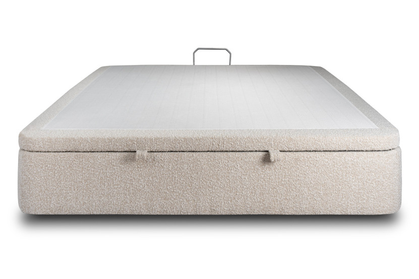 Sommier Coffre 200x200 cm - Bouclette - Beige clair