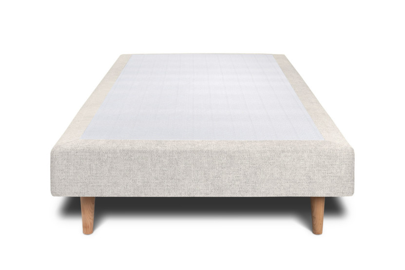 Sommier Tapissier 100x200 cm - H29 cm - Toile nattée - Beige clair