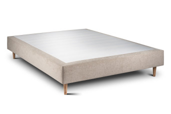 Sommier Tapissier 140x200 cm - H35 cm - Toile nattée - Beige brun