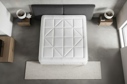 Ensemble Matelas Sommier 90x190 cm - Sommier Gris (en kit) - Vingt-Huit