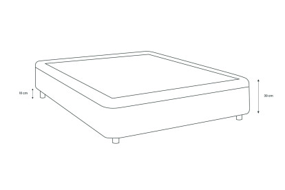Sommier Coffre 140x190 cm - Bouclette - Gris