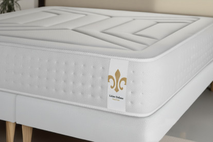 Pack lit complet 180x200 cm - Matelas + 2 Sommiers Blancs + 2 oreillers + Couette - Vingt-Quatre