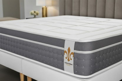 Ensemble Matelas Sommier 140x190 cm - Sommier Blanc (déjà monté) - Trente