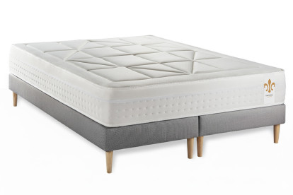 Ensemble Matelas Sommier 180x200 cm - 2 Sommiers Gris - Vingt-Huit