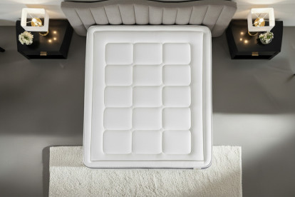 Ensemble Matelas Sommier 90x190 cm - Sommier Blanc (en kit) - Trente