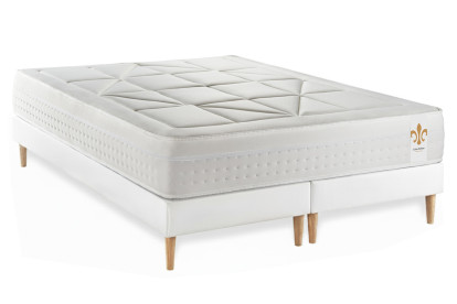 Ensemble Matelas Sommier 200x200 cm - 2 Sommiers Blanc - Vingt-Huit